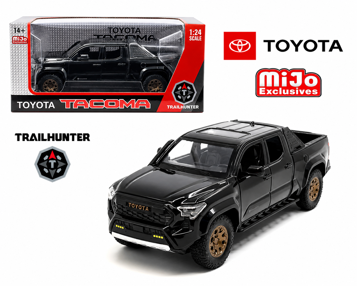 2024 Toyota Tacoma Trailhunter Black 1:24 Diecast
