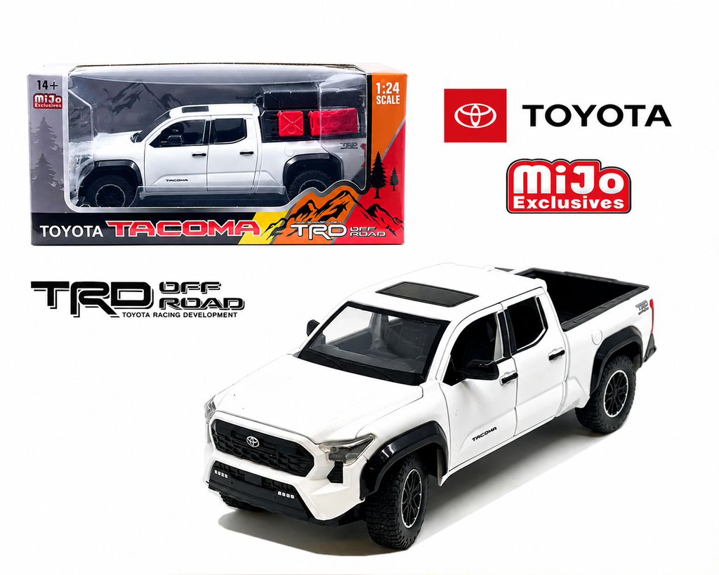 2024 Toyota Tacoma TRD Off Road White 1:24 MiJo Exclusive