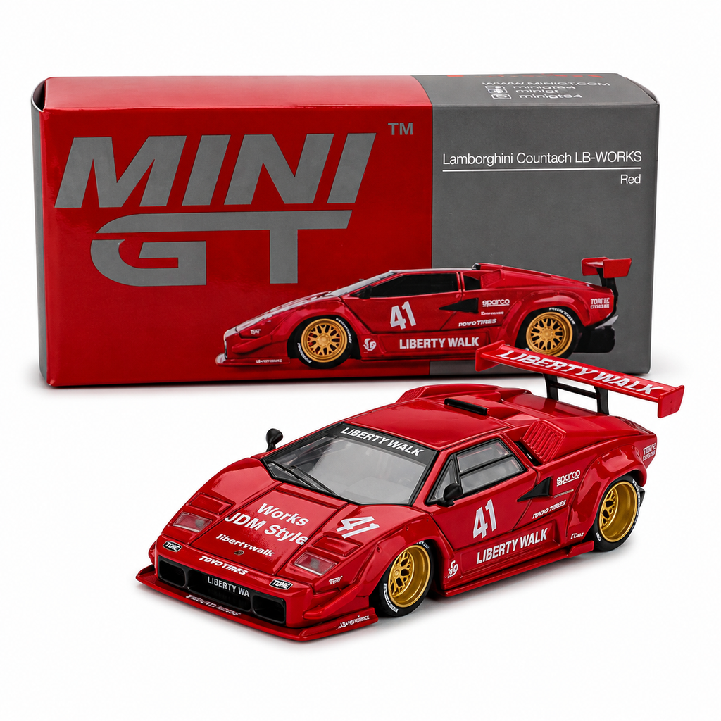 Mini GT Lamborghini Countach LB-WORKS #41 1:64 Red Collector Car