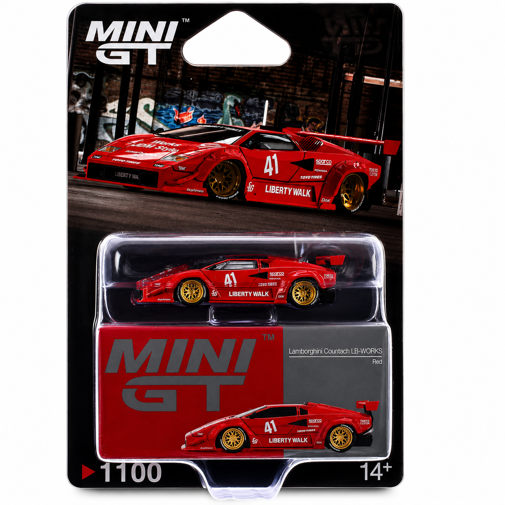 Mini GT Lamborghini Countach LB-WORKS #41 1:64 Red Collector Car