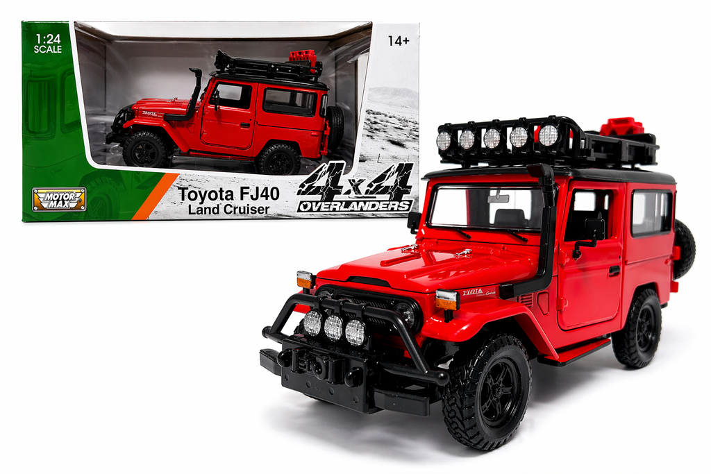 Toyota FJ40 Land Cruiser Red 1:24 Diecast 4x4 Model