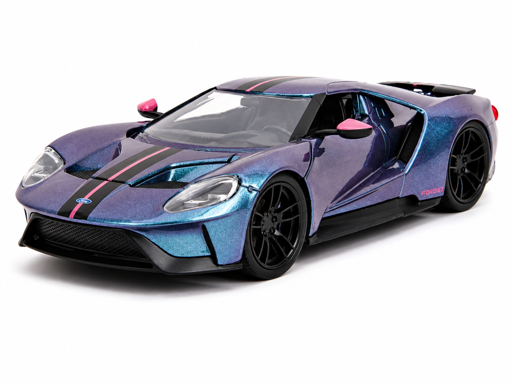 Jada Pink Slips 2017 Ford GT 1:24 Diecast Model Car Purple Blue