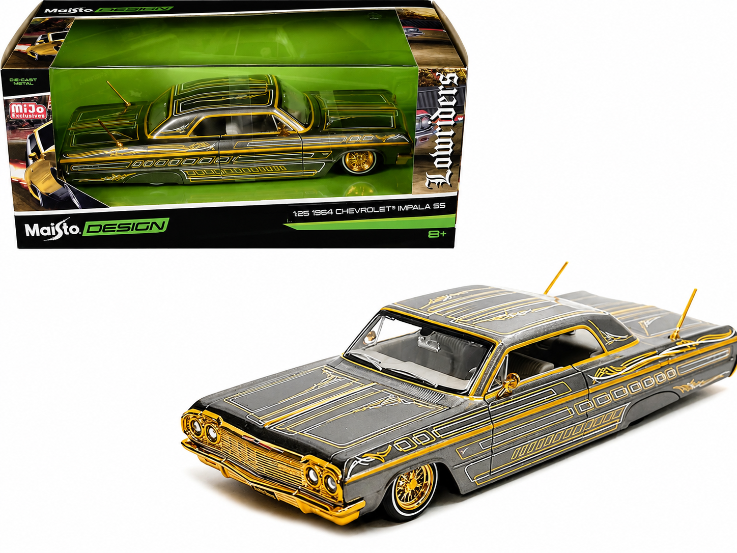 1964 Chevrolet Impala SS Lowrider Gray 1:26 Diecast Model Car Maisto