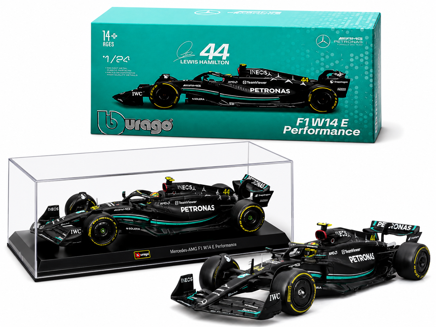 Mercedes-AMG F1 W14 E Performance #44 Lewis Hamilton 1:24 Model Car by Bburago