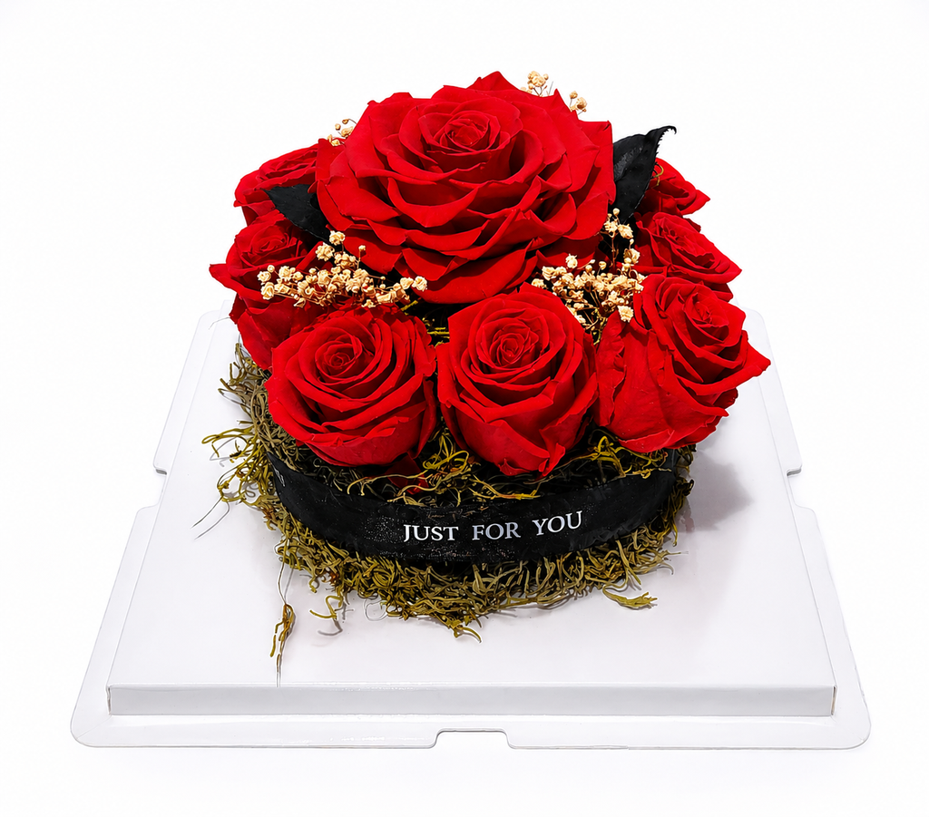 10 Red Preserved Roses Arrangement – Just For You