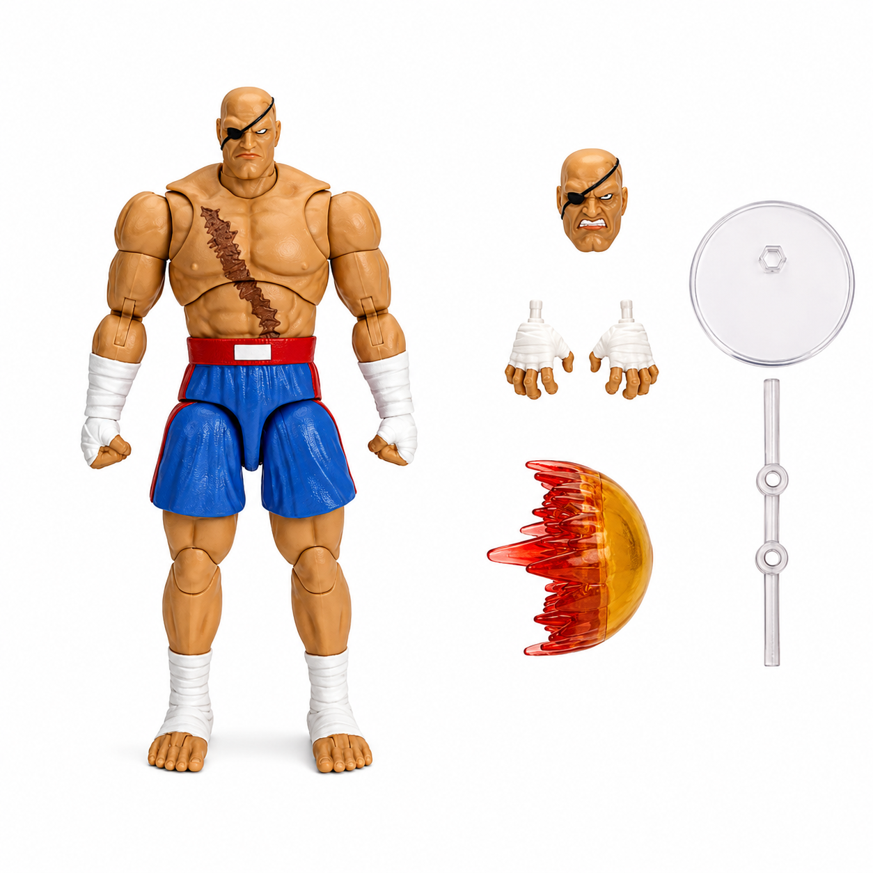 Jada Toys Street Fighter II Sagat 6" Collectible Action Figure with Accessories