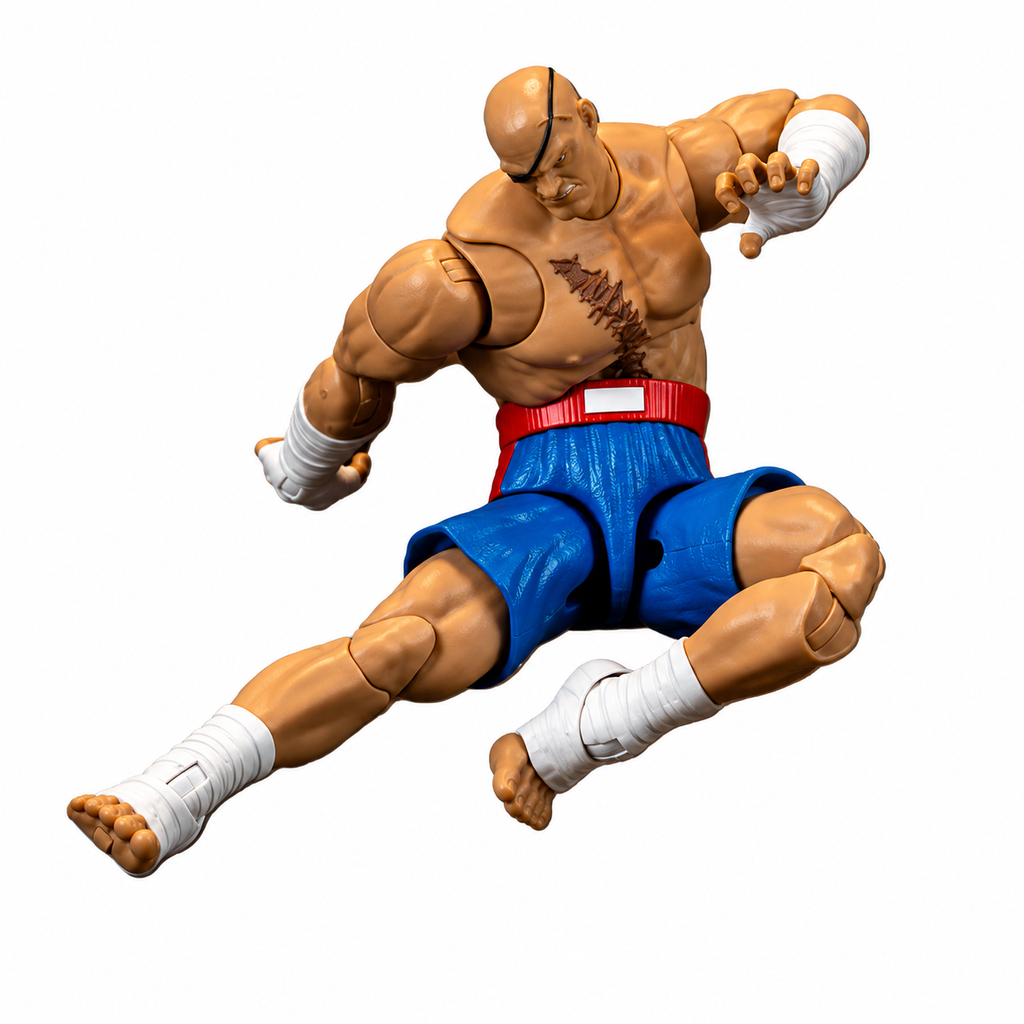 Jada Toys Street Fighter II Sagat 6" Collectible Action Figure with Accessories