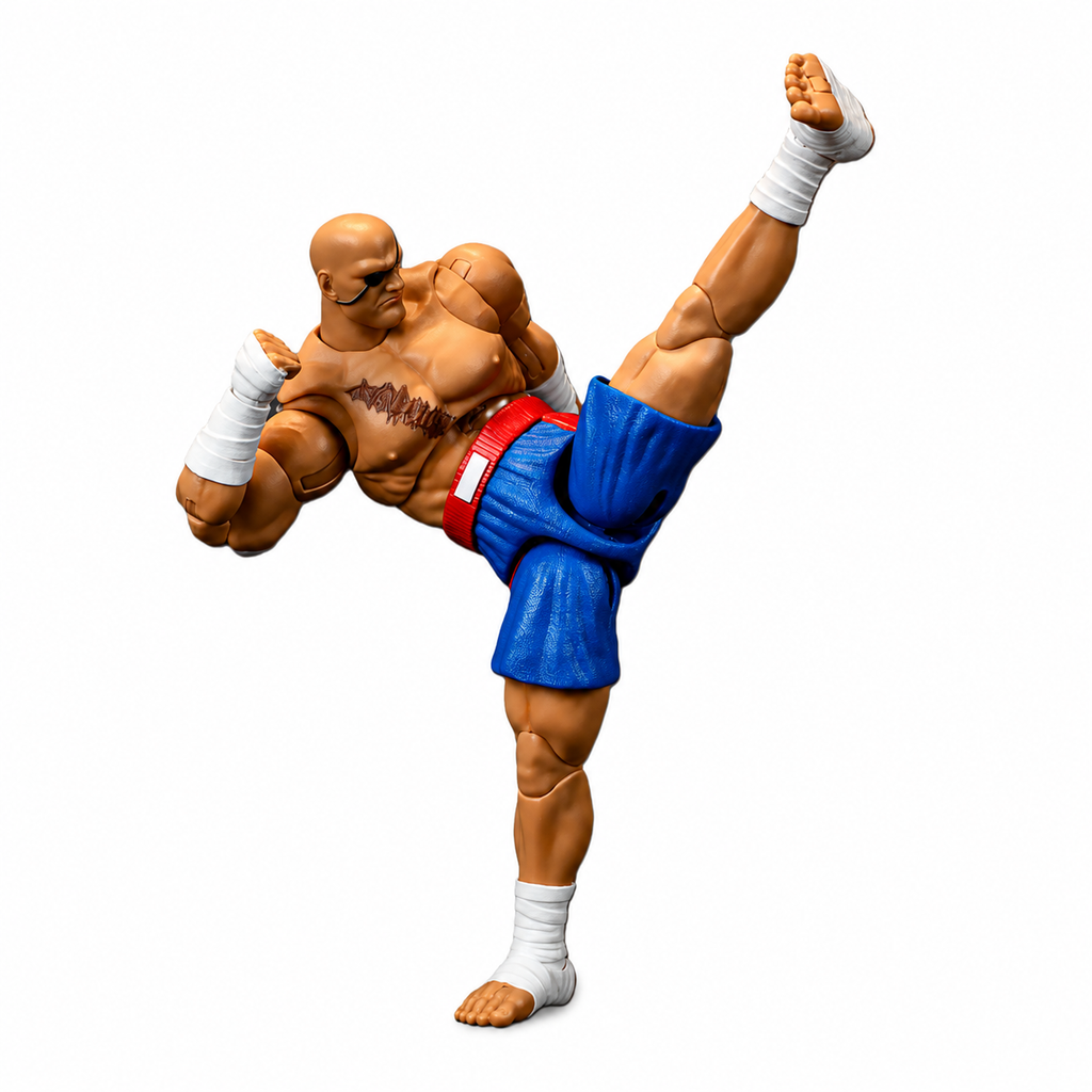 Jada Toys Street Fighter II Sagat 6" Collectible Action Figure with Accessories