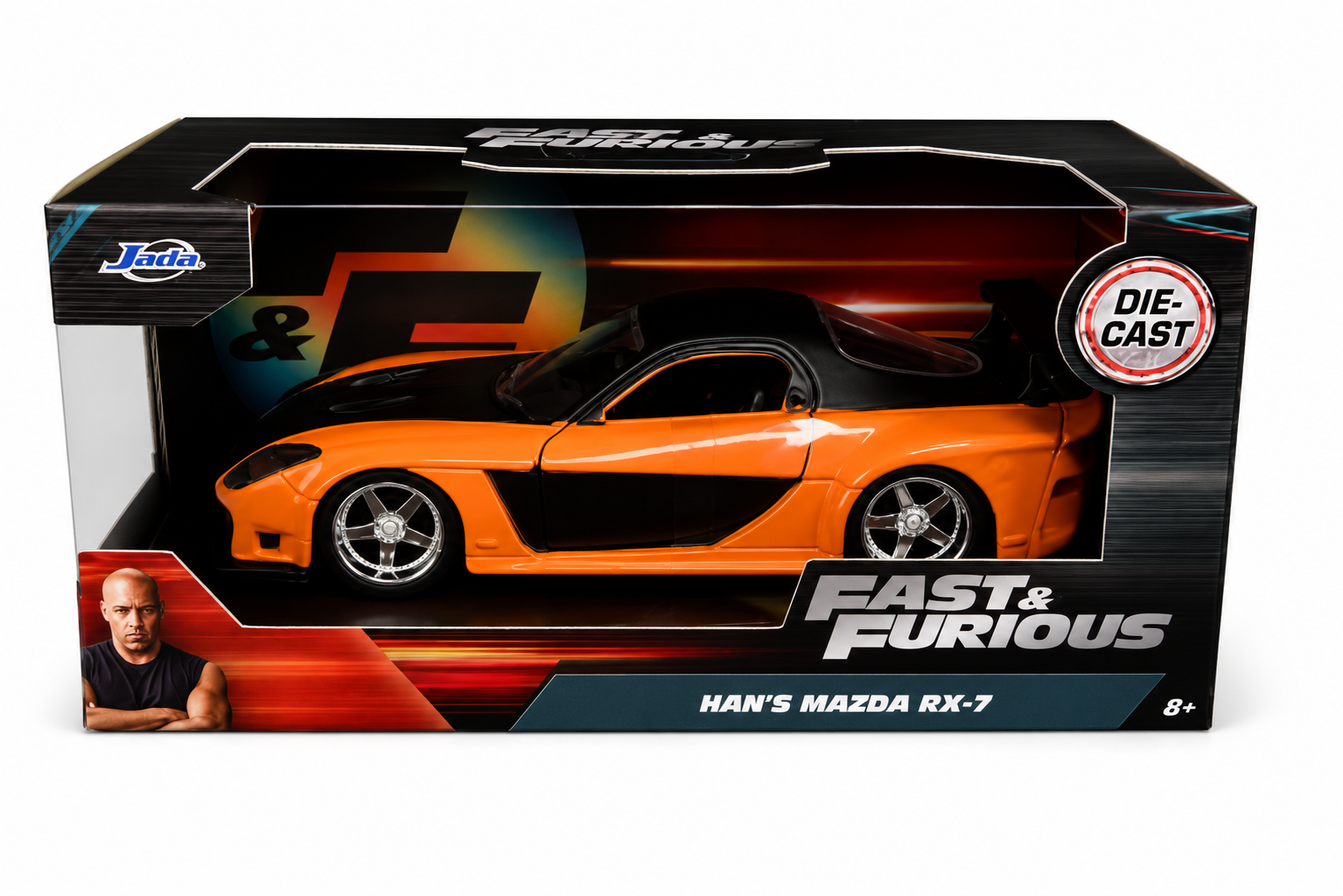 Jada Fast & Furious Han's Mazda RX-7 Orange 1:32 Diecast Car