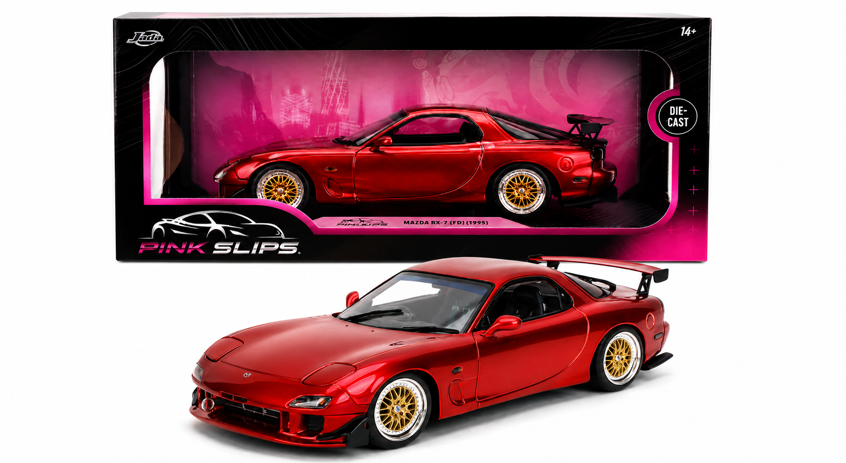 Jada Pink Slips Mazda RX-7 FD 1995 Red 1:18 Diecast Model Car