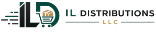 Logo of IL Distributions LLC with a stylized 'LD' and shopping cart icon on a white background.