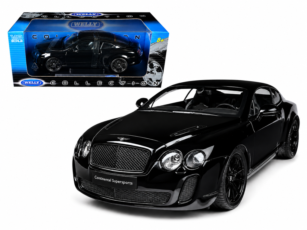 Welly Bentley Continental Supersports Black 1:18 Diecast Model Car
