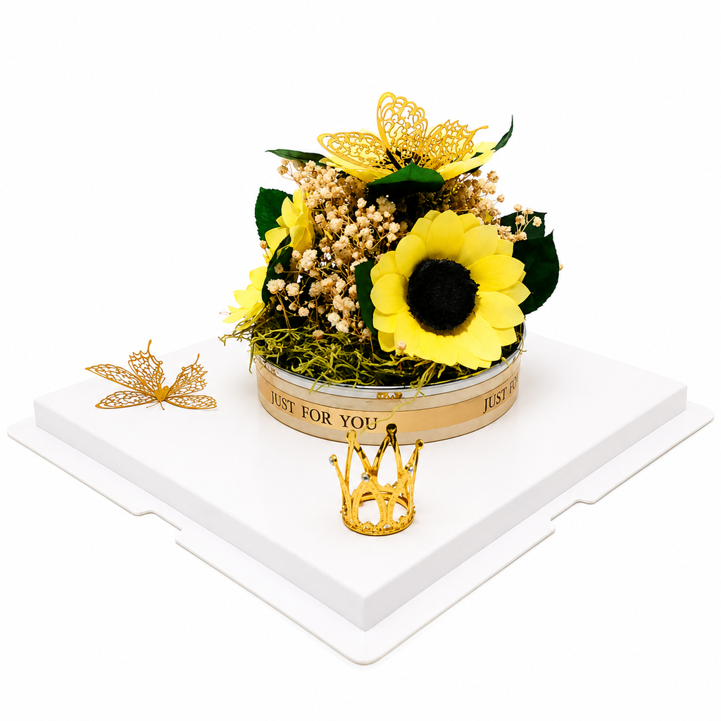 4 Real Preserved Jumbo Sunflowers – Just For You